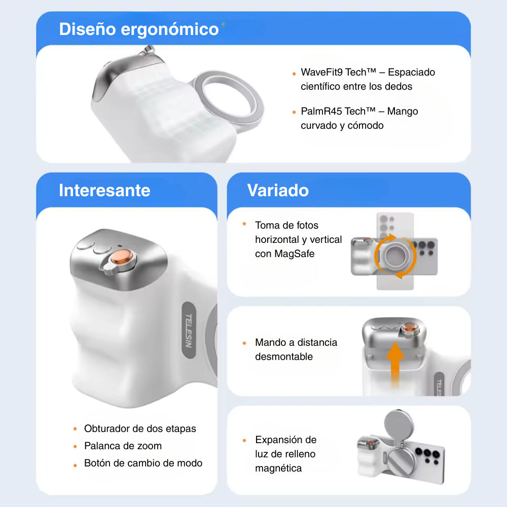 ProGrip™ – Empuñadura magnética con Bluetooth